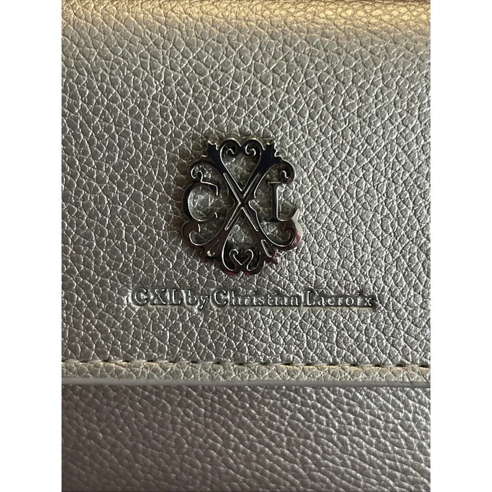 NWT Gift CXL Christian Lacroix‎ Blake Pewter Pebble Flap Snap Magnetic Closure